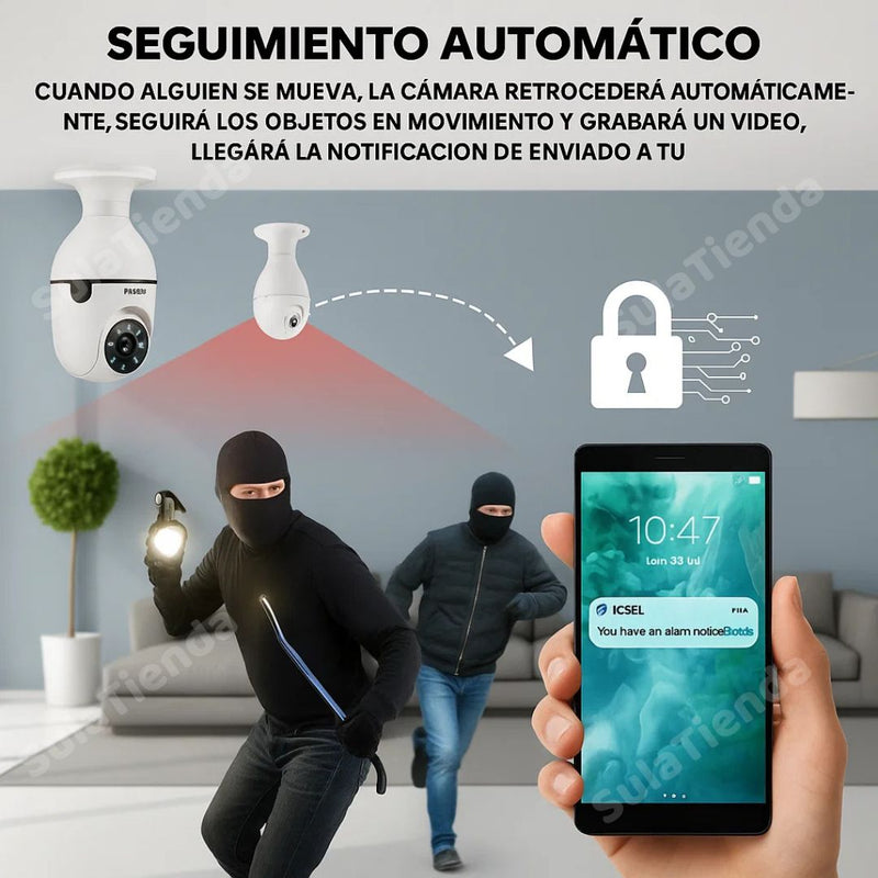 CÁMARA DE VIGILANCIA INTELIGENTE CON BOMBILLO