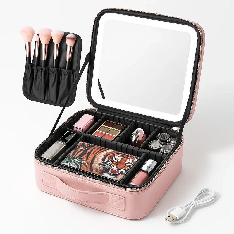 LuxCase® - Cosmetiquera Con Espejo Led + Regalos